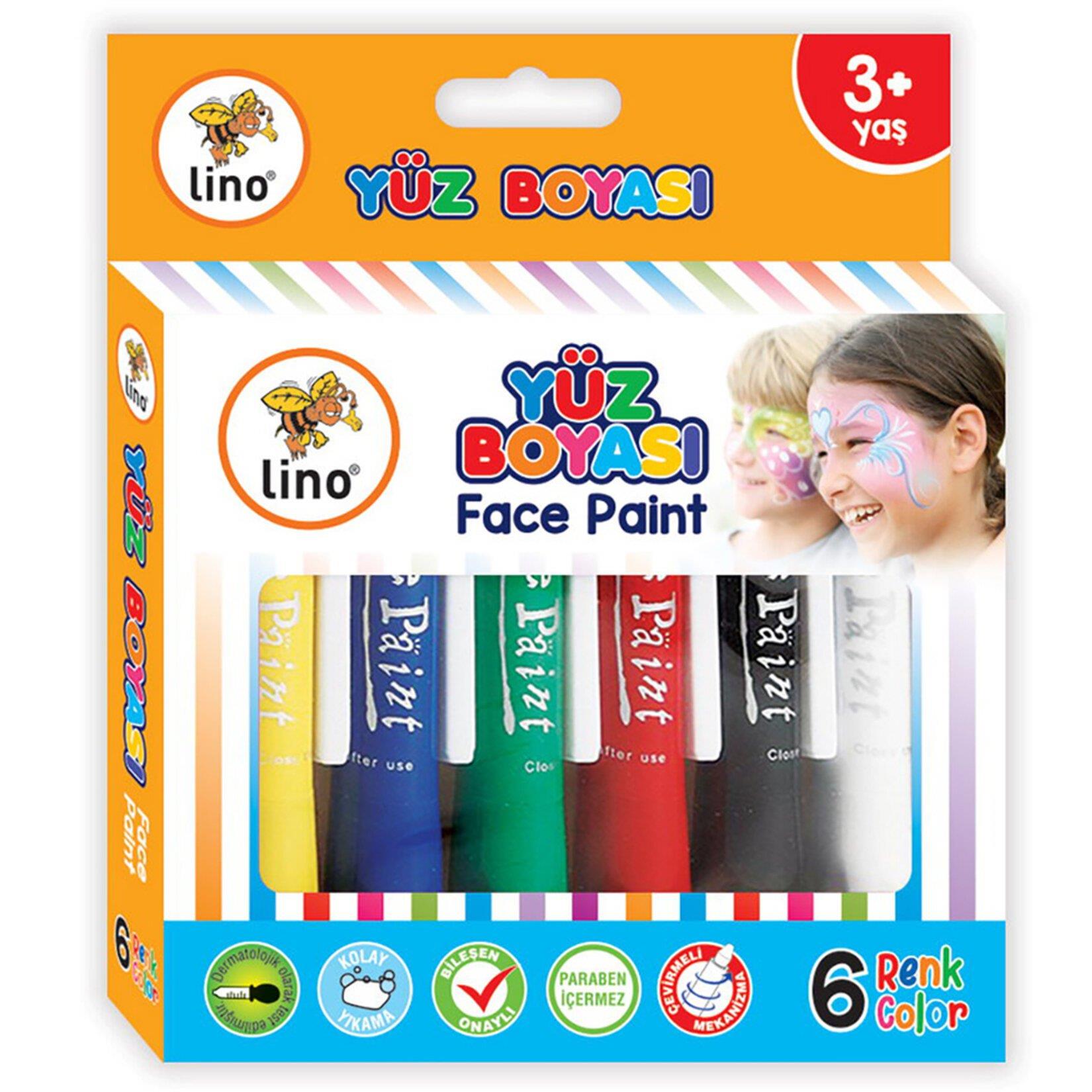 Yıkanabilir Yüz Boyama Kalemi 6 lı Set Yüz Boyası